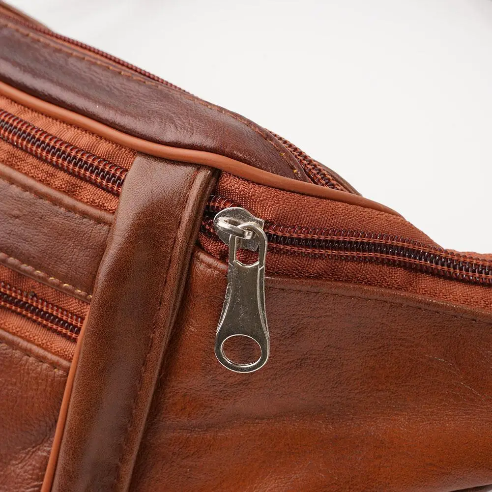 Men's Waist Pack PU Leather Bag Waist Belt Bag Male Artificial Leather Fanny Pack Fashion Luxury Small Shoulder Bags For Men