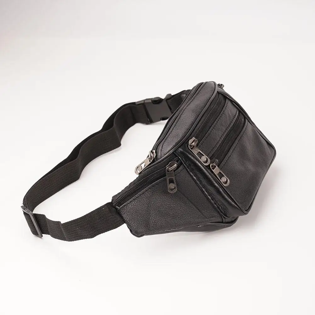 Men's Waist Pack PU Leather Bag Waist Belt Bag Male Artificial Leather Fanny Pack Fashion Luxury Small Shoulder Bags For Men