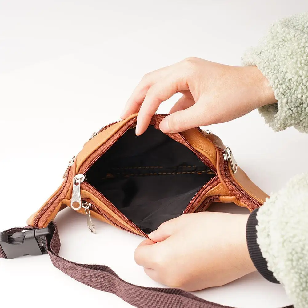 Men's Waist Pack PU Leather Bag Waist Belt Bag Male Artificial Leather Fanny Pack Fashion Luxury Small Shoulder Bags For Men