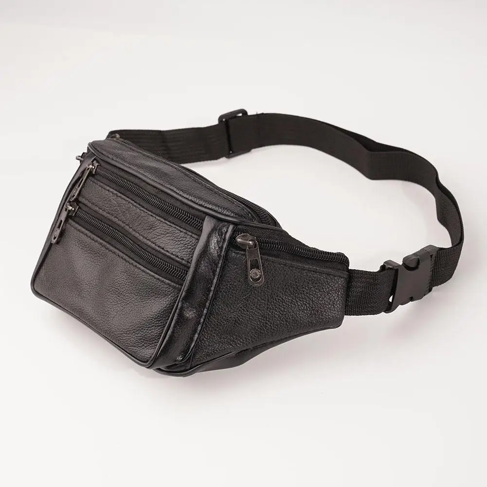 Men's Waist Pack PU Leather Bag Waist Belt Bag Male Artificial Leather Fanny Pack Fashion Luxury Small Shoulder Bags For Men