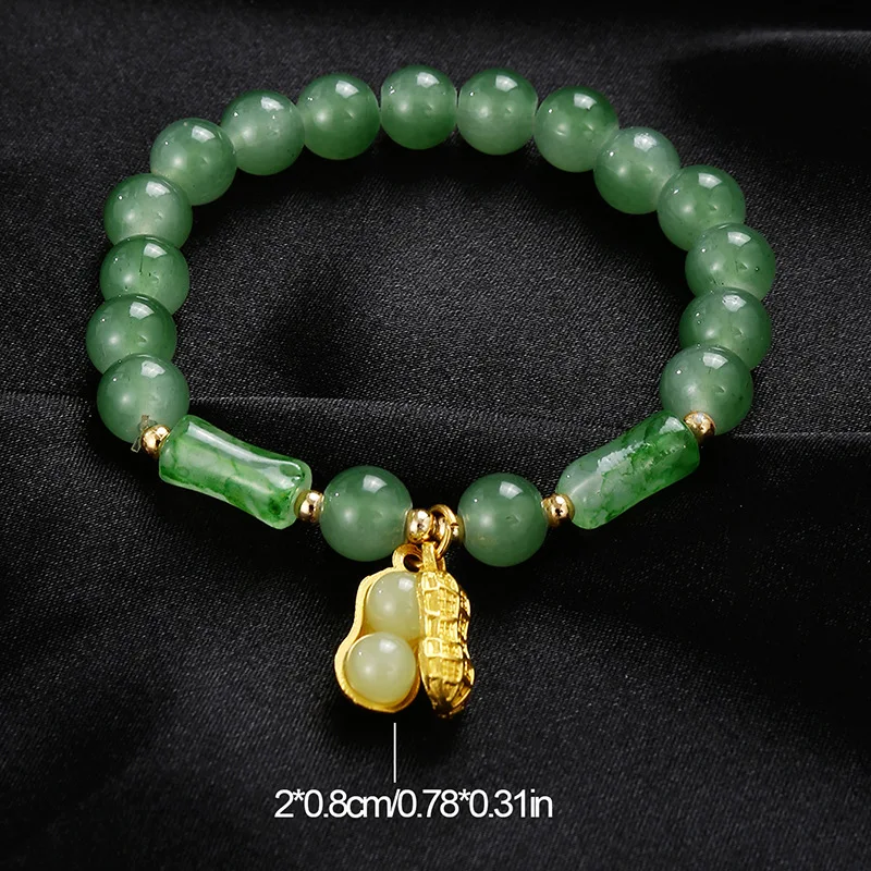 7pcs/set Everyday Sweet Butterfly Bracelet – Green Glass Beads with Delicate Pendants for Effortless, Feminine Style.