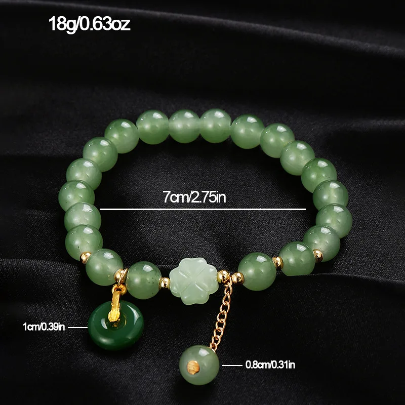 7pcs/set Everyday Sweet Butterfly Bracelet – Green Glass Beads with Delicate Pendants for Effortless, Feminine Style.