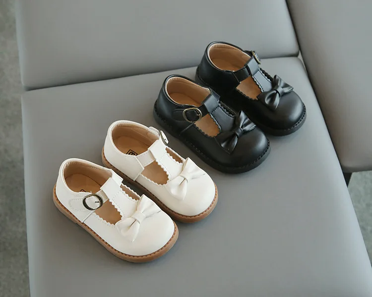 Girls Oxfords 2024 Spring Autumn Children Leather Shoes Girls Cute Sweet T-strap Shoes Toddler Girl Shoes School Performance