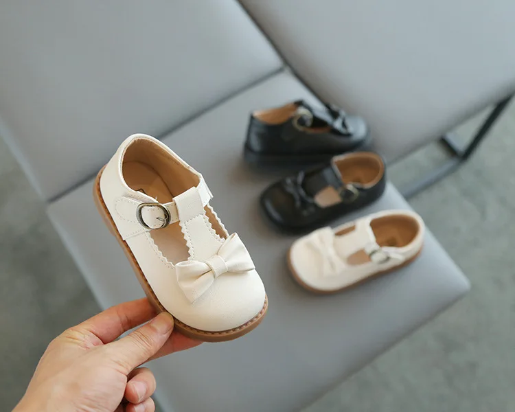 Girls Oxfords 2024 Spring Autumn Children Leather Shoes Girls Cute Sweet T-strap Shoes Toddler Girl Shoes School Performance