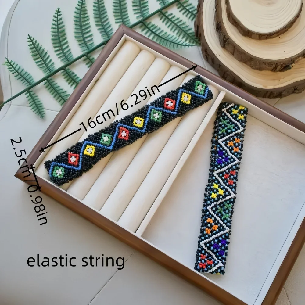 5/10Pcs/Lot Fashion Elegant Charm Ethnic Resin Beads Multicolor Elastic Necklaces For Women Boho Multilayer Jewelry Party Gifts