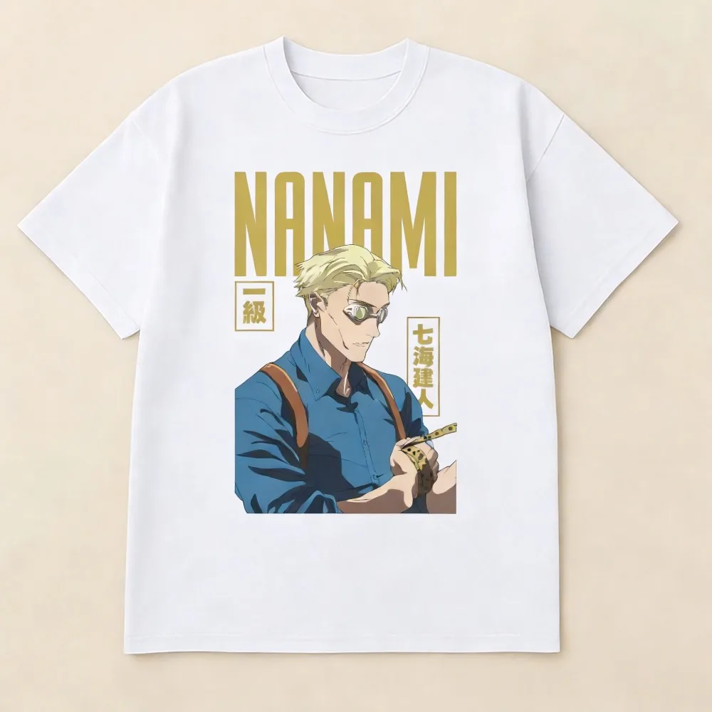 2026 New Jujutsu Kaisen Nanami Kento Printed Short Sleeve T-shirt Men's and Women's T-shirt Men's Tops Sports T-shirt Y2K Tee