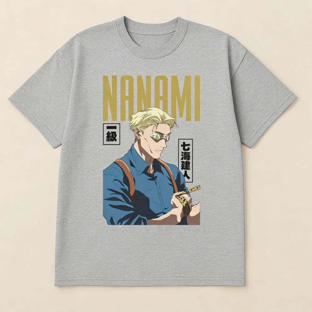2026 New Jujutsu Kaisen Nanami Kento Printed Short Sleeve T-shirt Men's and Women's T-shirt Men's Tops Sports T-shirt Y2K Tee