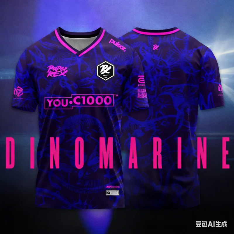 2026 New Paper Rex DinoGlitch Jersey Series Uniform Esports Club PRX Fashion Tees Male F0RSAKEN Streetwear T-shirts Clothing