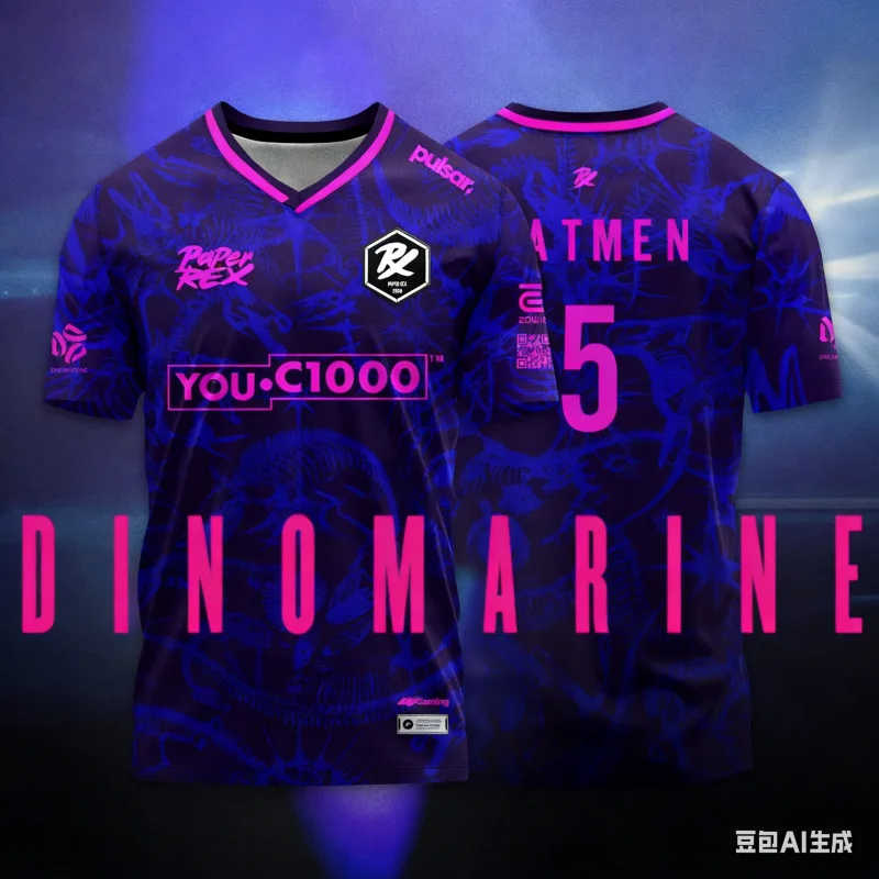 2026 New Paper Rex DinoGlitch Jersey Series Uniform Esports Club PRX Fashion Tees Male F0RSAKEN Streetwear T-shirts Clothing