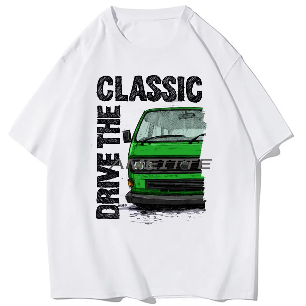 Drive The Classic T25 T3 Campervan Vintage T-Shirt Men Short Sleeve Funny Retro Car Driver Beach Style Boy Tops Mans White Tees