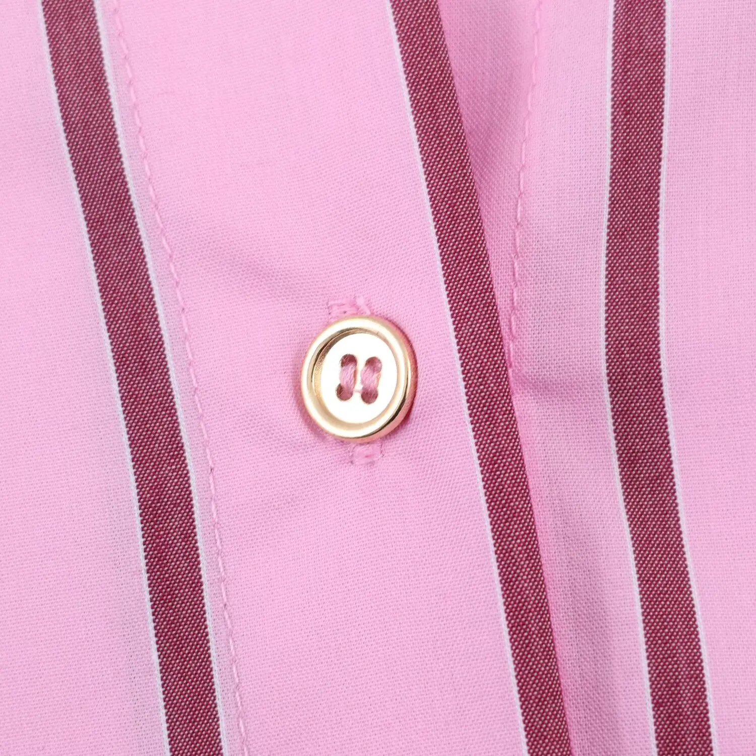 Spring Women's Casual Stripes Pink Shirts Trendy Vacation Buttons Lapel Shirts New 2026 Summer Fashion Female Streetwear