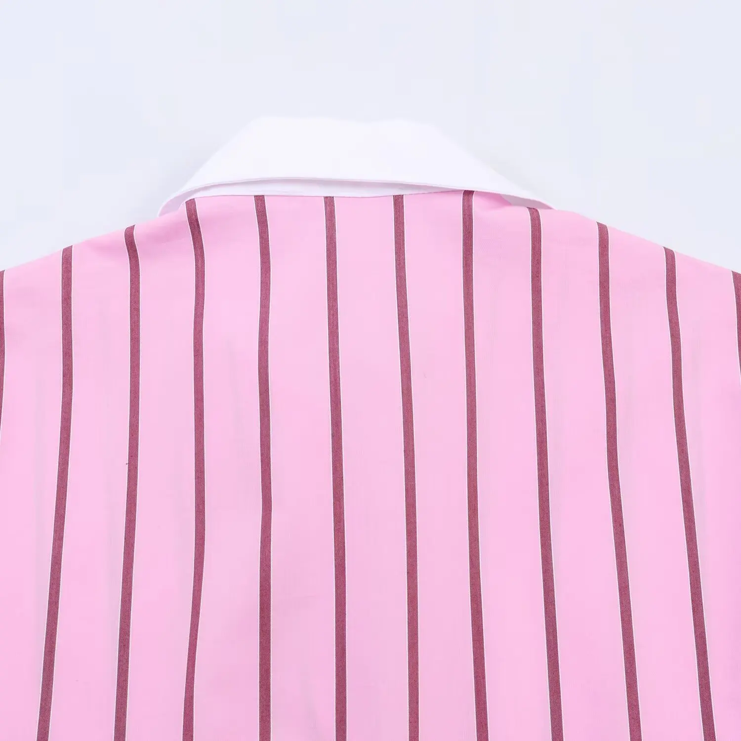 Spring Women's Casual Stripes Pink Shirts Trendy Vacation Buttons Lapel Shirts New 2026 Summer Fashion Female Streetwear