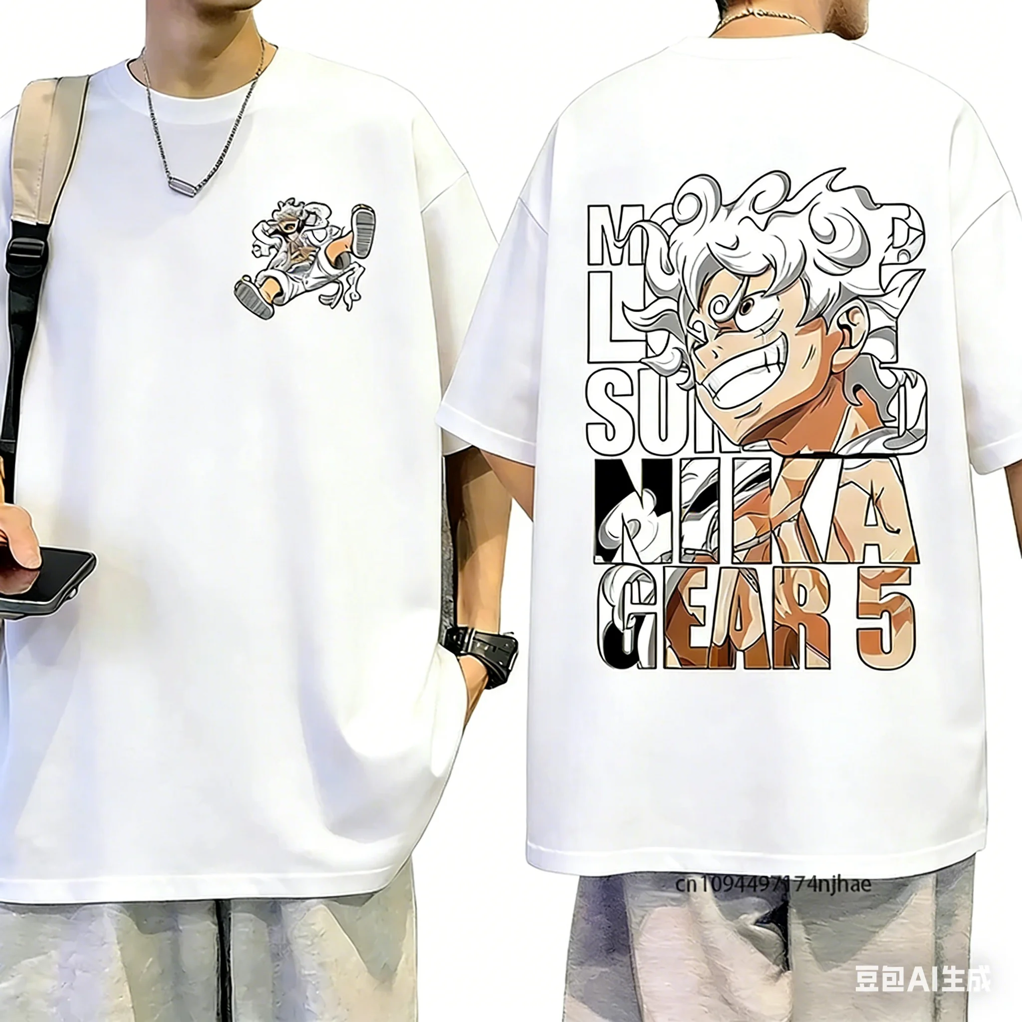 Adult and Children One Piece Luffy! Sun God Nika Form 3D Printed Cotton Short Sleeve, A Must-Have for Anime Fans