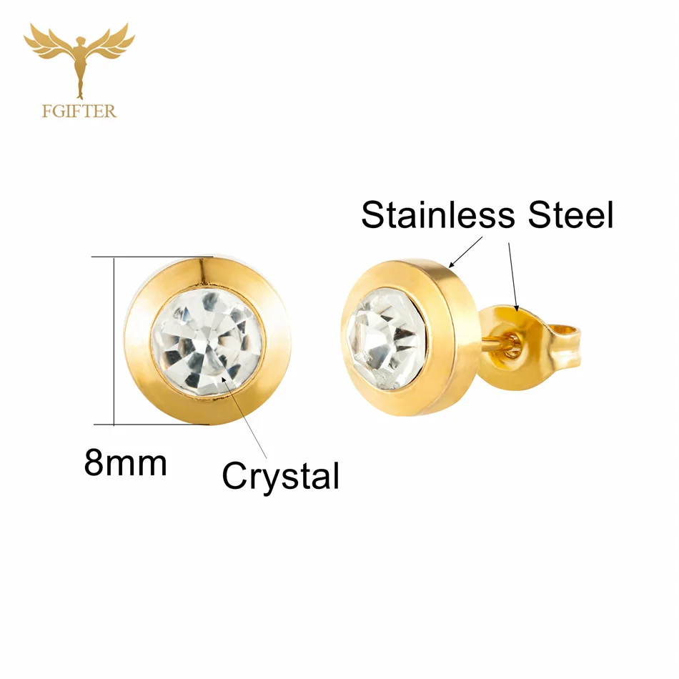 12 Pairs Surgical Stainless Steel Zircon Stud Earrings Pack Round Star Heart Flower Hexagon Triangle Fashion Jewelry Wholesale