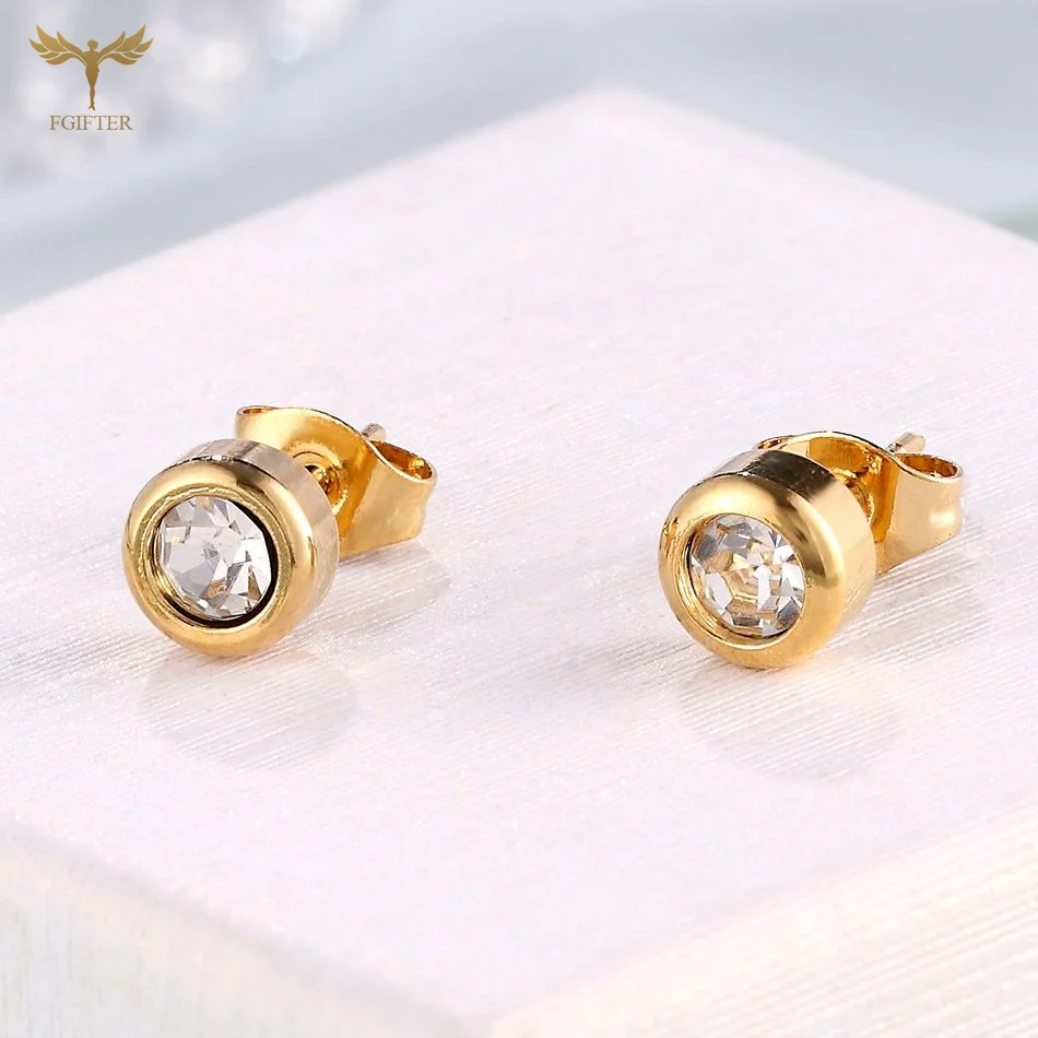 12 Pairs Surgical Stainless Steel Zircon Stud Earrings Pack Round Star Heart Flower Hexagon Triangle Fashion Jewelry Wholesale