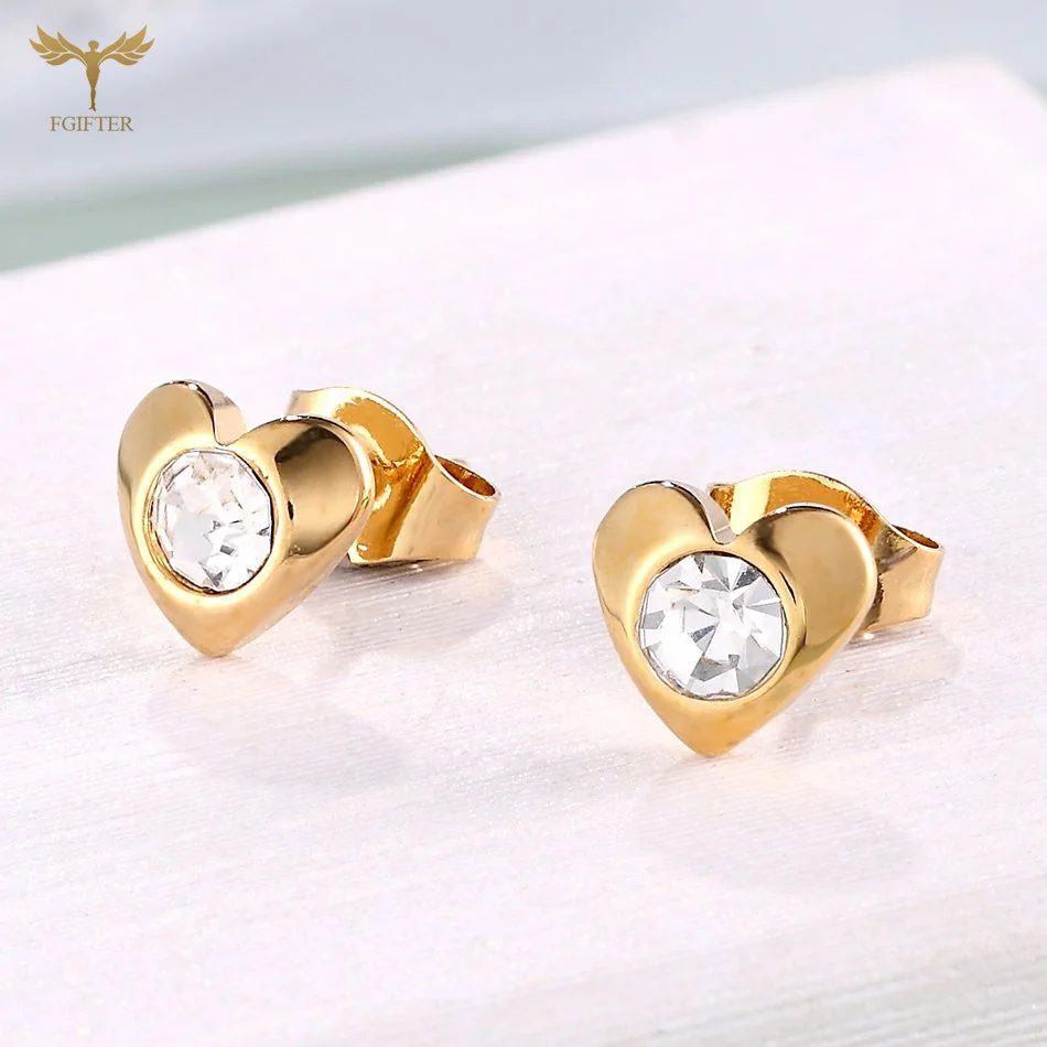 12 Pairs Surgical Stainless Steel Zircon Stud Earrings Pack Round Star Heart Flower Hexagon Triangle Fashion Jewelry Wholesale