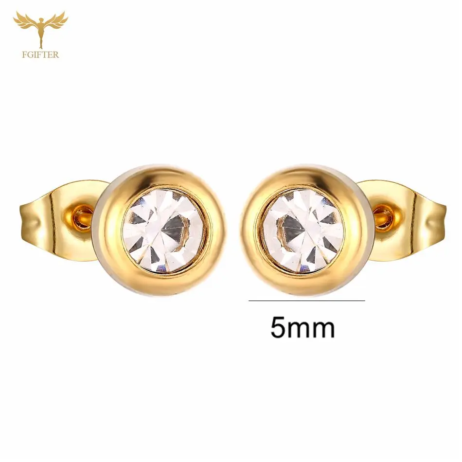 12 Pairs Surgical Stainless Steel Zircon Stud Earrings Pack Round Star Heart Flower Hexagon Triangle Fashion Jewelry Wholesale