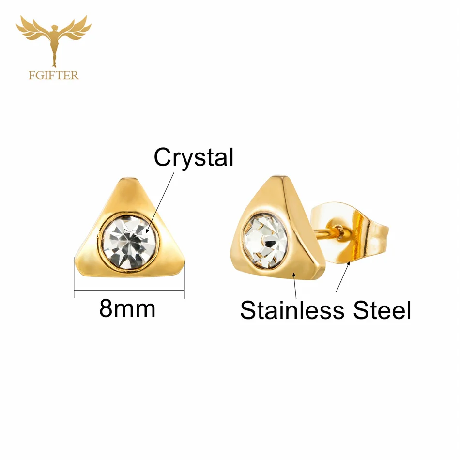 12 Pairs Surgical Stainless Steel Zircon Stud Earrings Pack Round Star Heart Flower Hexagon Triangle Fashion Jewelry Wholesale