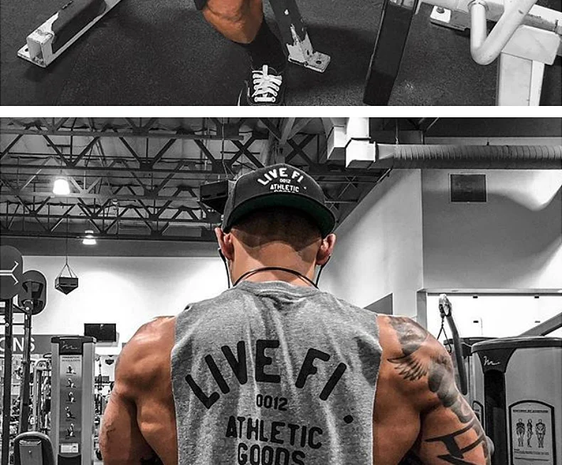 Men's Cotton Tank Top Gym Fitness Bodybuilding Sleeveless Singlet Workout Vest Summer Casual Basketball Shirt Male Sports Tops