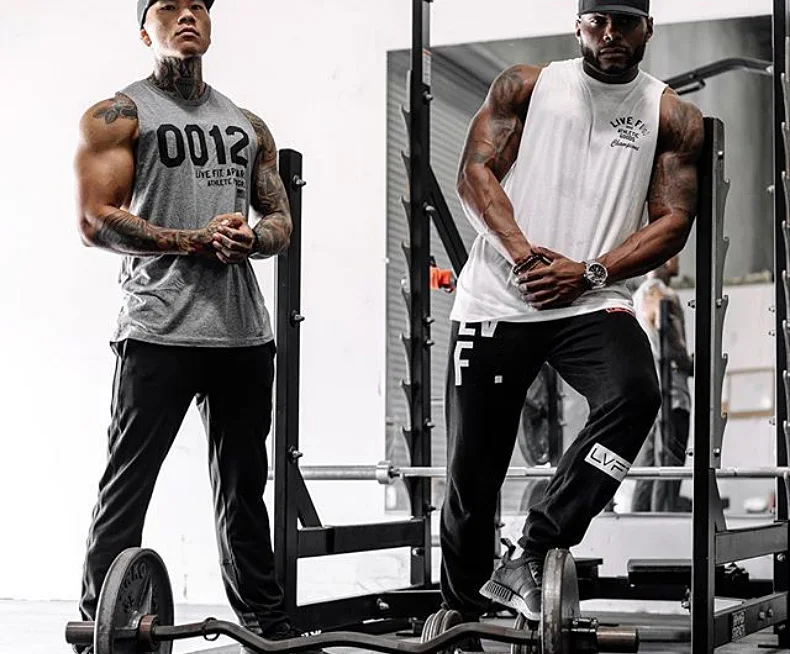 Men's Cotton Tank Top Gym Fitness Bodybuilding Sleeveless Singlet Workout Vest Summer Casual Basketball Shirt Male Sports Tops