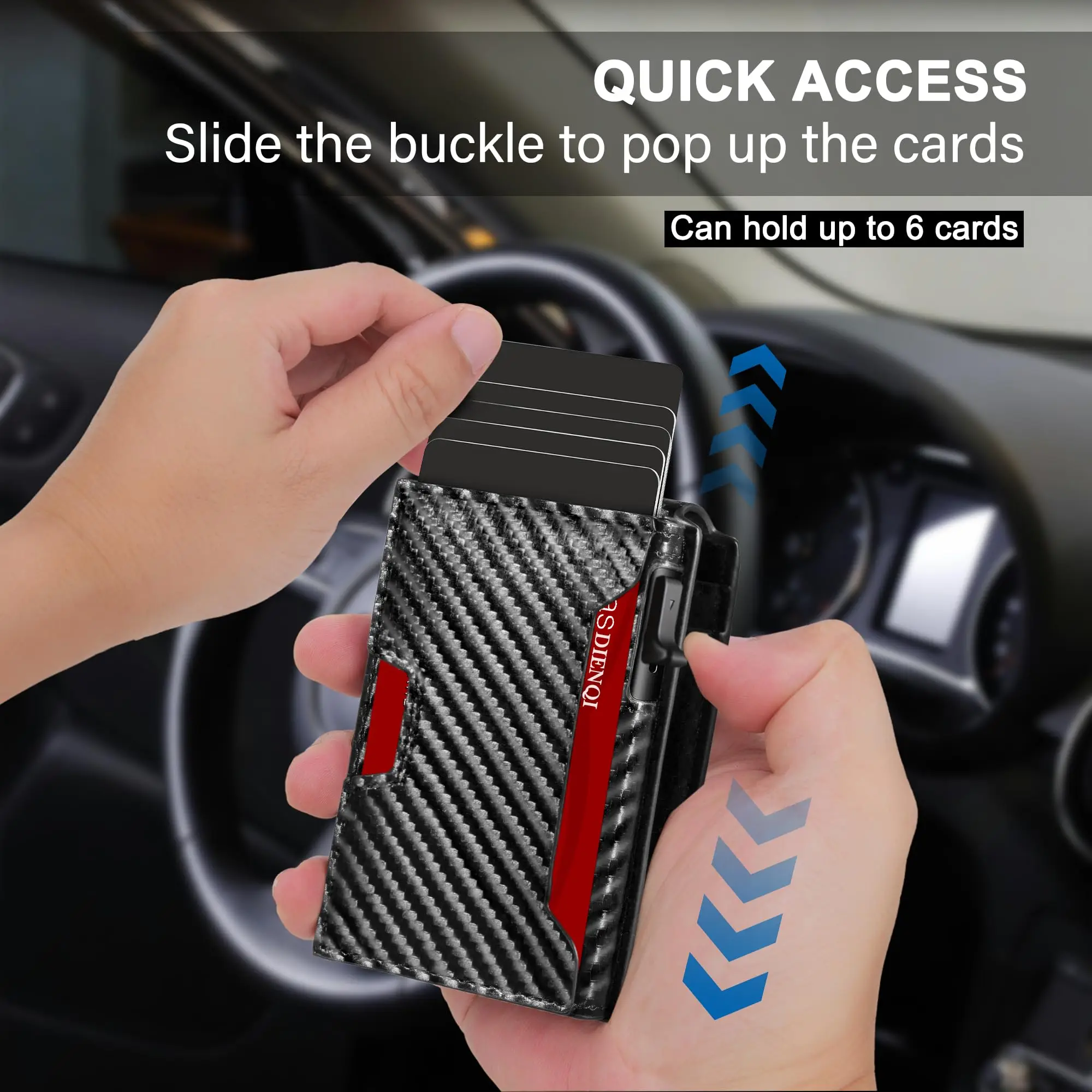 Rfid Blocking Pop-Up Wallet Card Holder | Quick Access to Document Holder | Security and Anti-Theft Design Credit Card Holder Multi-Functional Card Holder