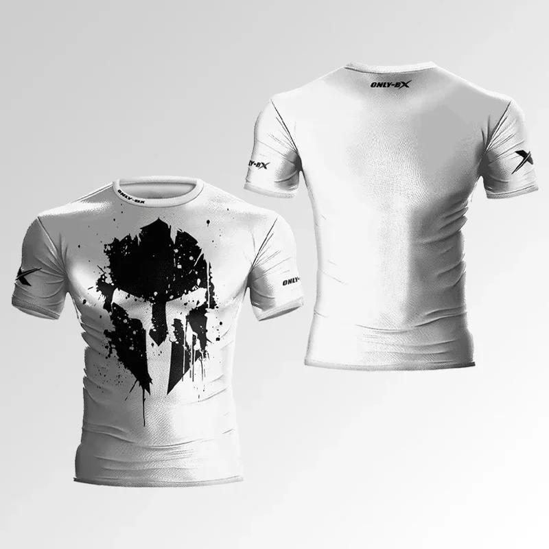Summer new style Spartan helmet 3D printed men's T-shirt for boxing and fitness,daily outdoor activities.Quick-drying.Streetwear