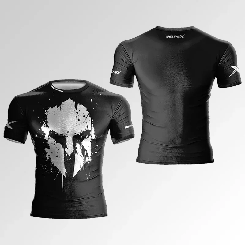 Summer new style Spartan helmet 3D printed men's T-shirt for boxing and fitness,daily outdoor activities.Quick-drying.Streetwear