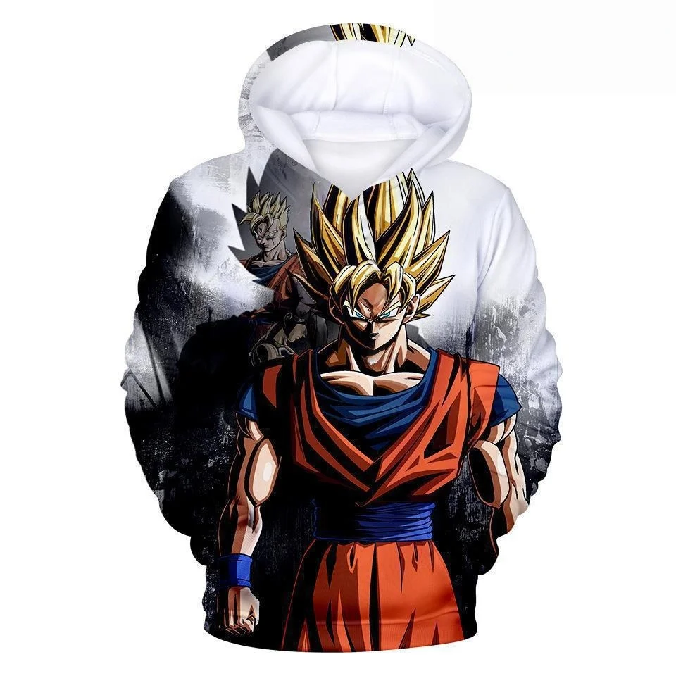 2026 Autumn/winter Dragon Ball Retro Cotton Warm Cotton Hoodie Men's 3D Printed Sweatshirt Unisex Children's Casual Coat