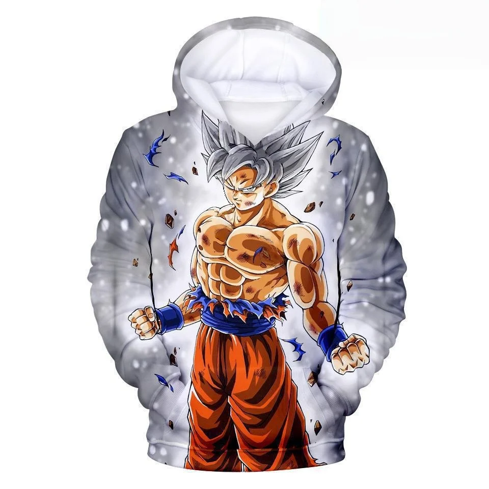 2026 Autumn/winter Dragon Ball Retro Cotton Warm Cotton Hoodie Men's 3D Printed Sweatshirt Unisex Children's Casual Coat