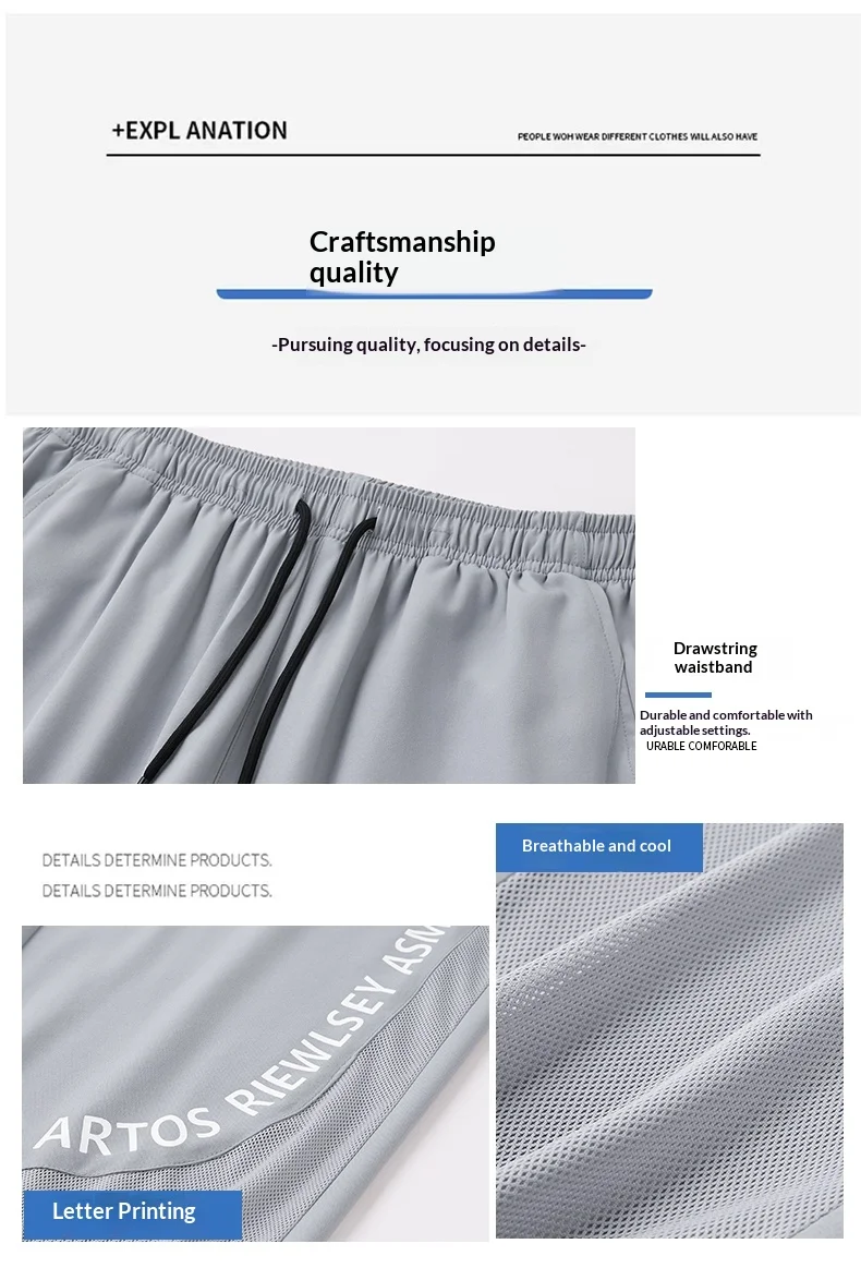 Men's Ice Silk Anti-Mosquito Pants Mesh Breathable Casual Trousers Loose Fit Elastic Waist Drawstring Summer Streetwear Quick Dr