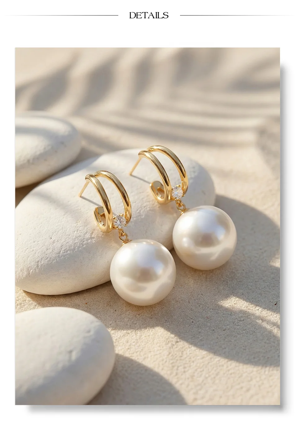 Yhpup 40*40mm Simulated Pearls Big Round Beads Earrings 2026 Stainless Steel Chic Attractive Korean Jewelry for Fashion Women