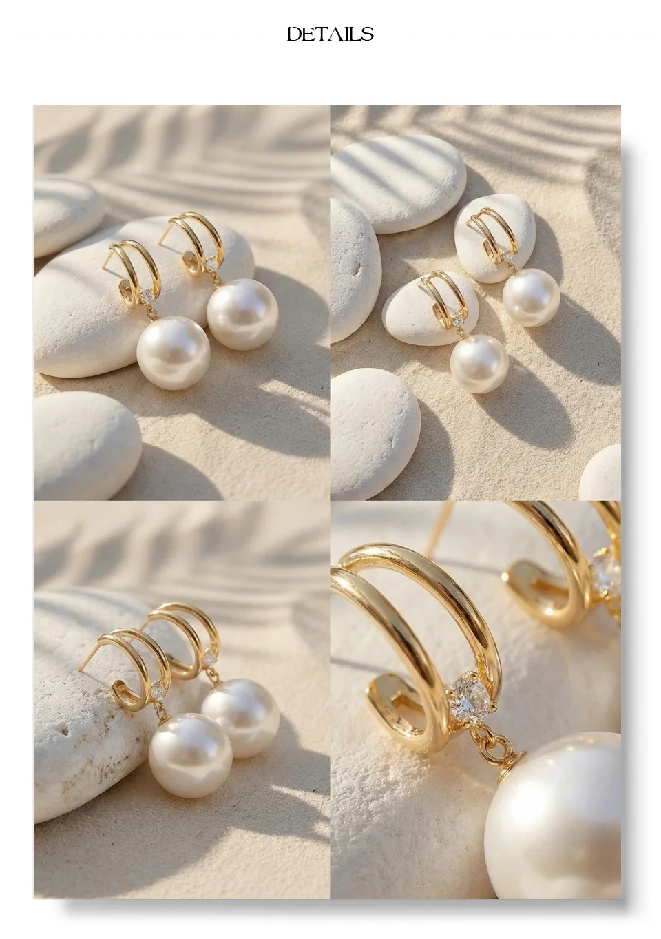 Yhpup 40*40mm Simulated Pearls Big Round Beads Earrings 2026 Stainless Steel Chic Attractive Korean Jewelry for Fashion Women