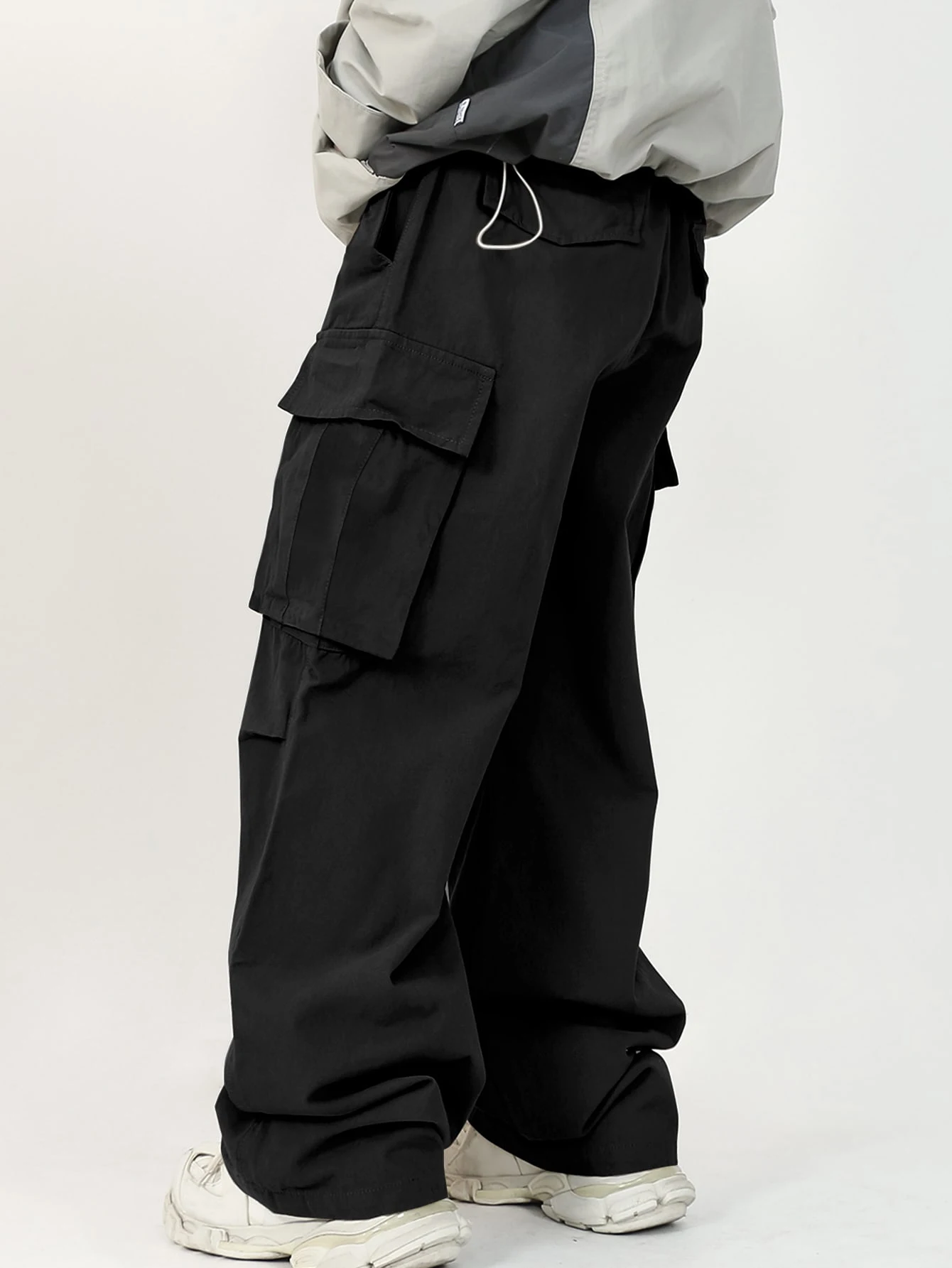 3D Pockets, Street-styling Workwear, Trendy Functional Lacing, Loose-fitting Casual Pants, Men's Straight-cut Fashion