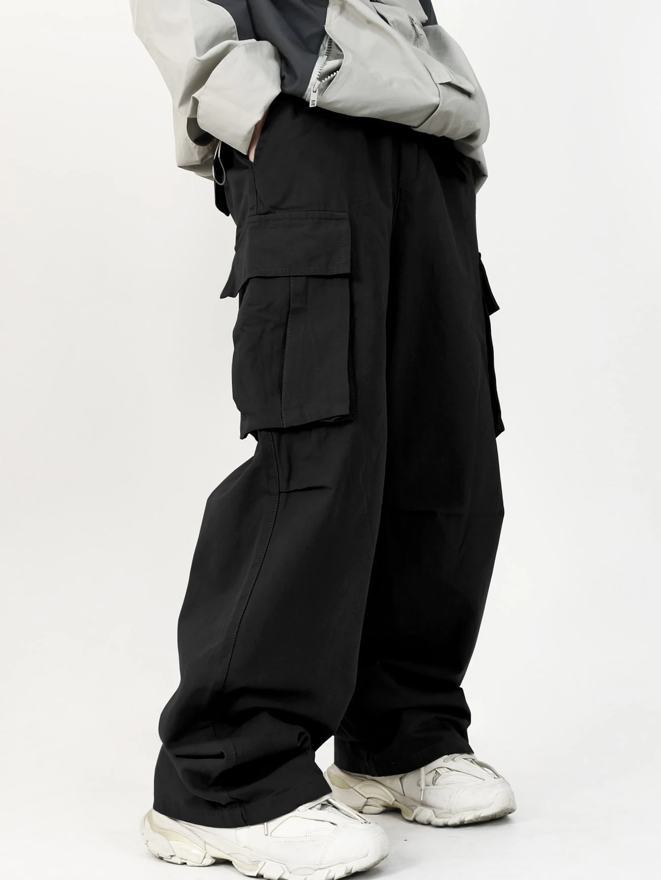 3D Pockets, Street-styling Workwear, Trendy Functional Lacing, Loose-fitting Casual Pants, Men's Straight-cut Fashion