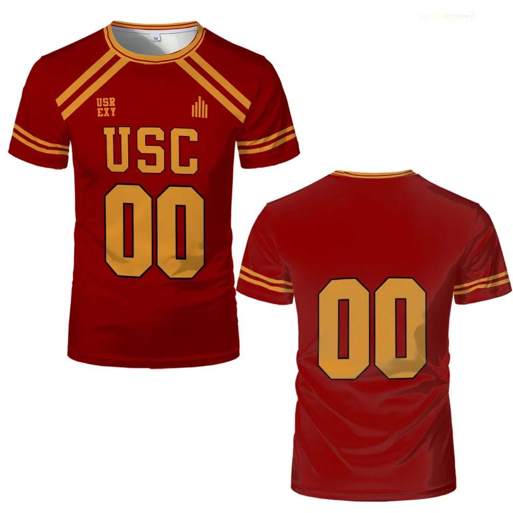 All For the Game The Foxhole Court Lacrosse Hockey Jersey USC Trojans Cosplay Uniform Men's Breathable Sports T-shirt Kids Tops