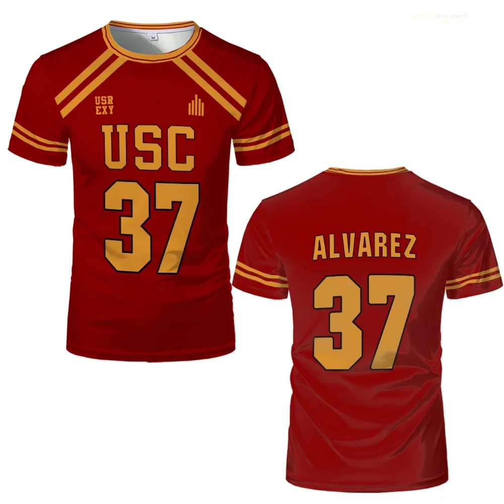 All For the Game The Foxhole Court Lacrosse Hockey Jersey USC Trojans Cosplay Uniform Men's Breathable Sports T-shirt Kids Tops