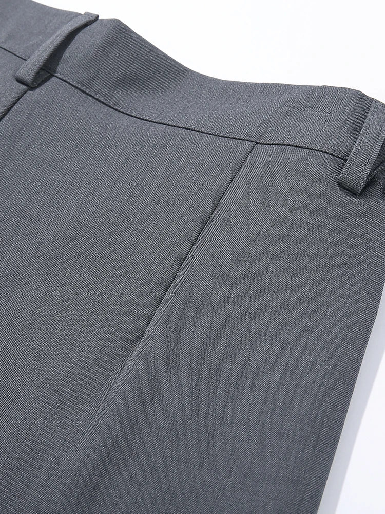 2026 New Korean Men's Casual Pants Banded Waist Stretch Semi-Wide Pleated Suit Slacks Straight Loose Draped Trousers
