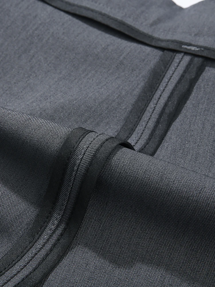 2026 New Korean Men's Casual Pants Banded Waist Stretch Semi-Wide Pleated Suit Slacks Straight Loose Draped Trousers