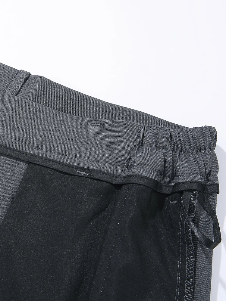 2026 New Korean Men's Casual Pants Banded Waist Stretch Semi-Wide Pleated Suit Slacks Straight Loose Draped Trousers