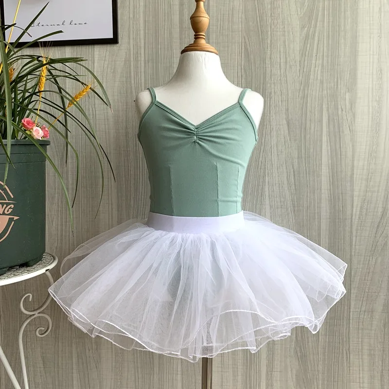 Girls Multi-Layer Mesh Tutu Skirt 360-Degree Big Skirt Shape Exquisite Lock-Stitch Edge Ballet Short Skirt