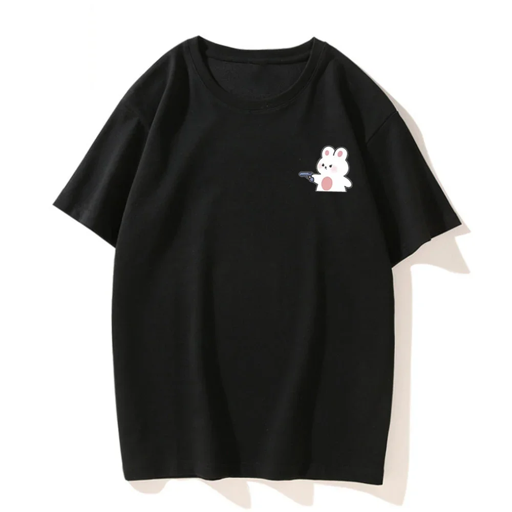 Interesting Cartoon Surrender Panda Print Couple T-shirt Tee Top Casual Loose Short Sleeve Tshirt For Lover Gift