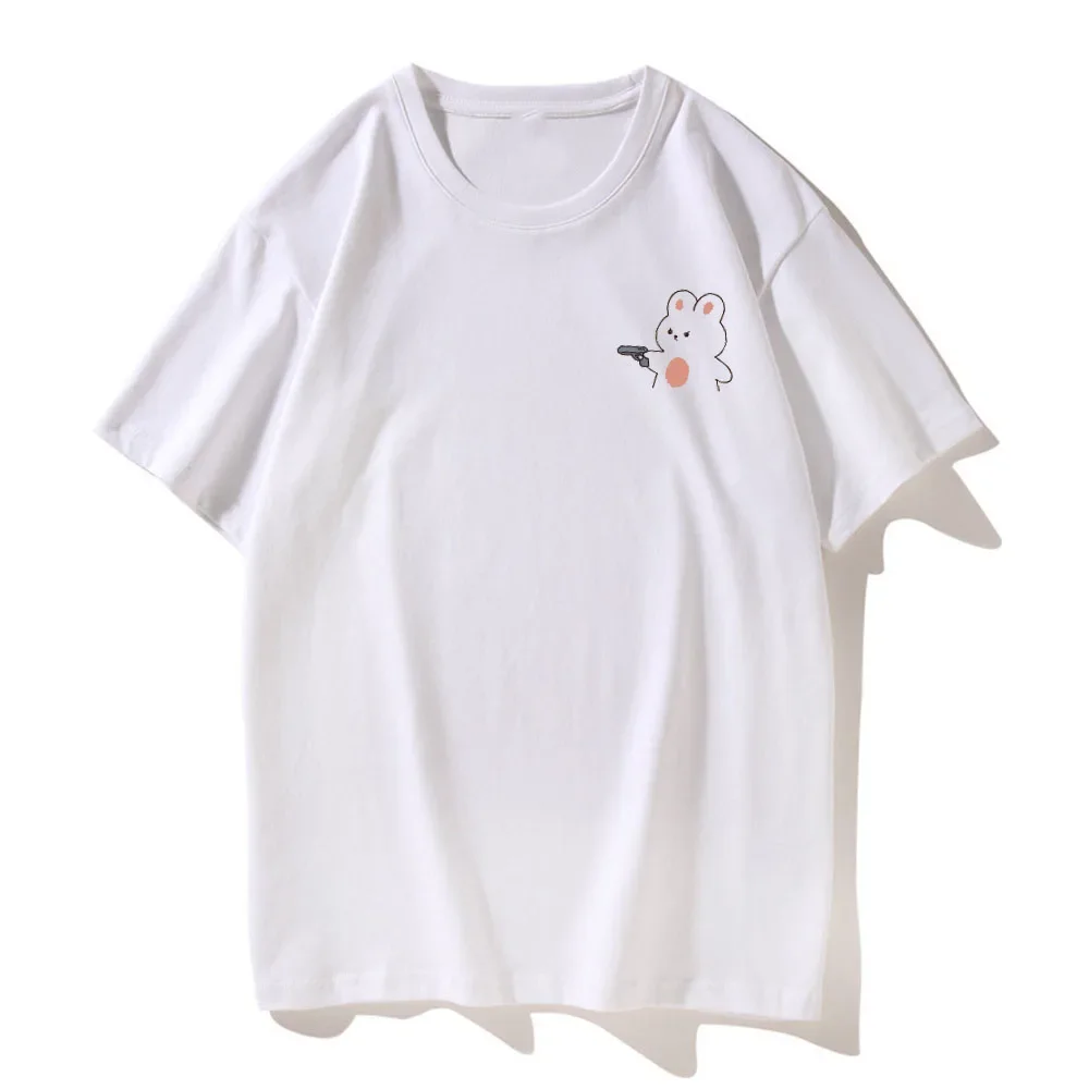 Interesting Cartoon Surrender Panda Print Couple T-shirt Tee Top Casual Loose Short Sleeve Tshirt For Lover Gift
