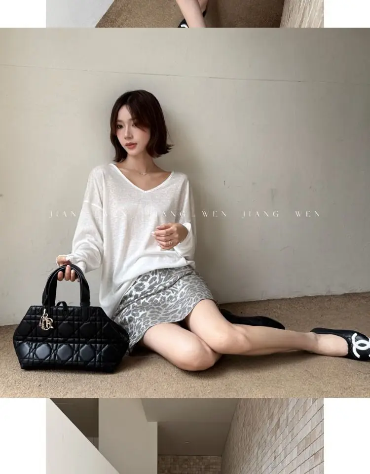 Leopard Printed Skirt Women's Elegant High Waist Office Silver A-Line Chic Skirt Female Evening Party Ladies Fashion Short Skirt