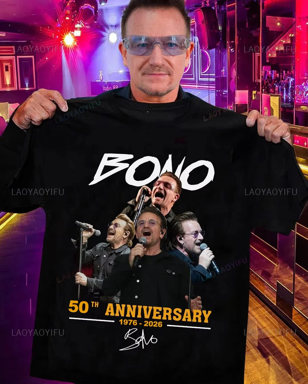 2026 New U2 Band 50th Anniversary Pattern High-Quality Comfortable Casual Print Men's T-Shirt