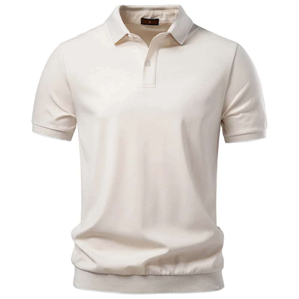 AIOPESON Old Money Polo Shirt Men‘s Solid Color Design Premium Fabric Skin Friendly Cool Breathable Soft Wear