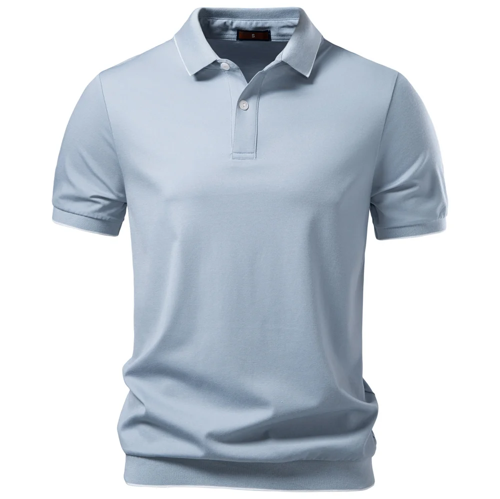 AIOPESON Old Money Polo Shirt Men‘s Solid Color Design Premium Fabric Skin Friendly Cool Breathable Soft Wear