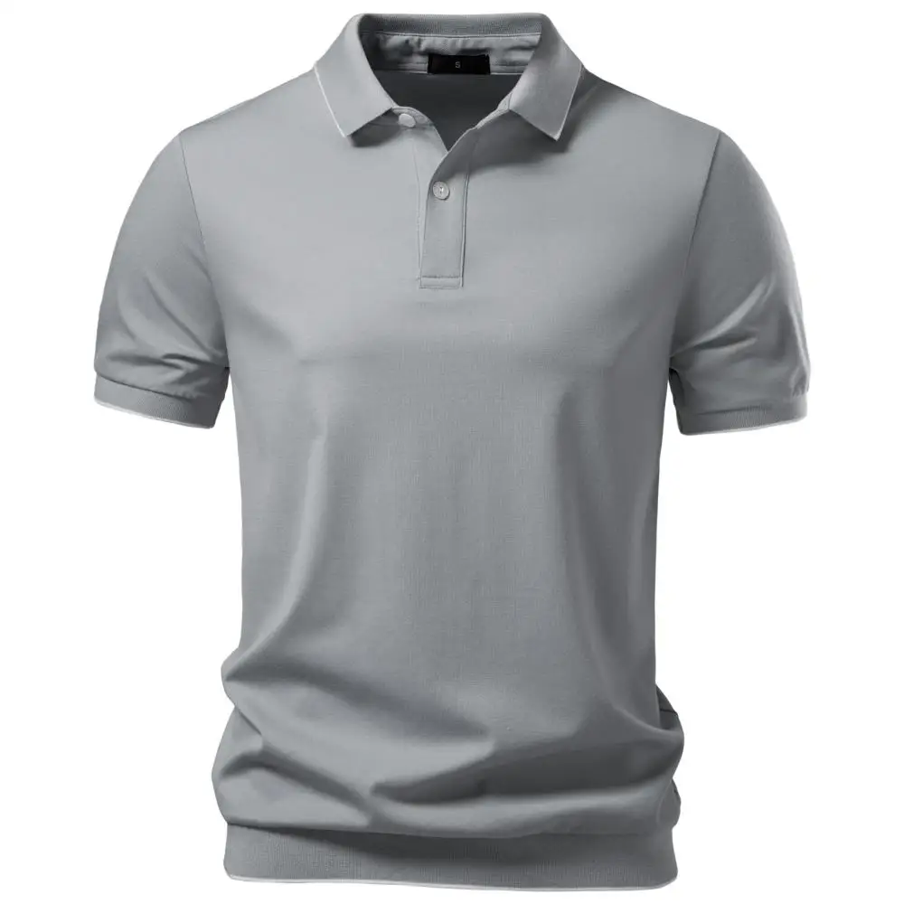 AIOPESON Old Money Polo Shirt Men‘s Solid Color Design Premium Fabric Skin Friendly Cool Breathable Soft Wear