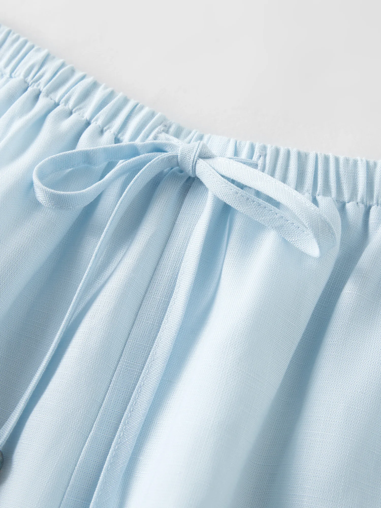 FSLE Linen Shirt Shorts Elastic Waist Trousers Three-piece Set Women Ocean Element Embroidery 2026 Summer Sun-protection Suit