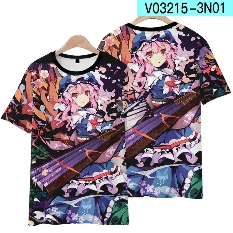 Summer Game TouHou Project Yakumo Yukari Print T Shirts 3D Printed Men/Women Short Sleeve Cartoon T-Shirt Fashion Harajuku Tops