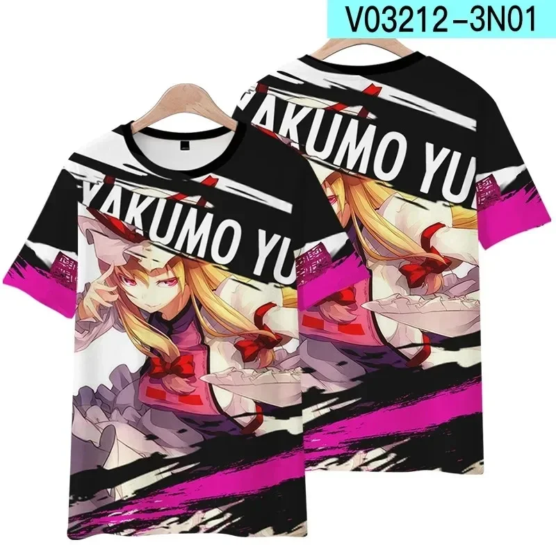 Summer Game TouHou Project Yakumo Yukari Print T Shirts 3D Printed Men/Women Short Sleeve Cartoon T-Shirt Fashion Harajuku Tops